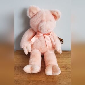 Manhattan Toy Company Soft Pink Plush Pig Toy New Old Stock